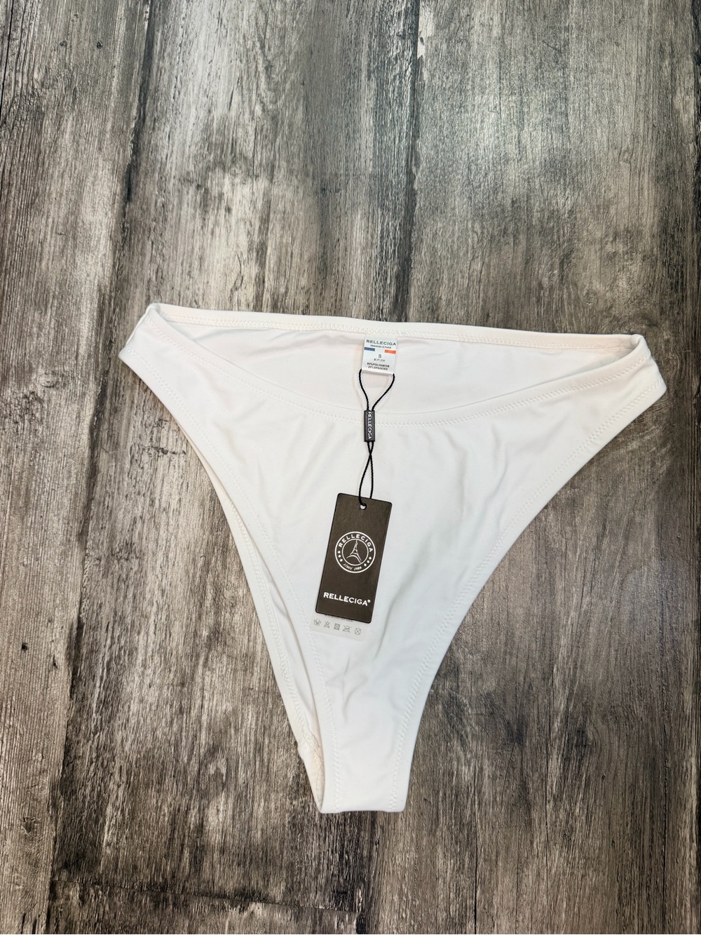 RELLECIGA White High-Cut Bikini Bottom